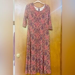 Soft Surroundings Rose and Plum Maxi Dress